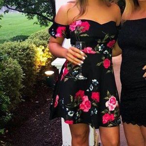 Charlotte Russe Off-Shoulder Fit and Flare Dress Size S